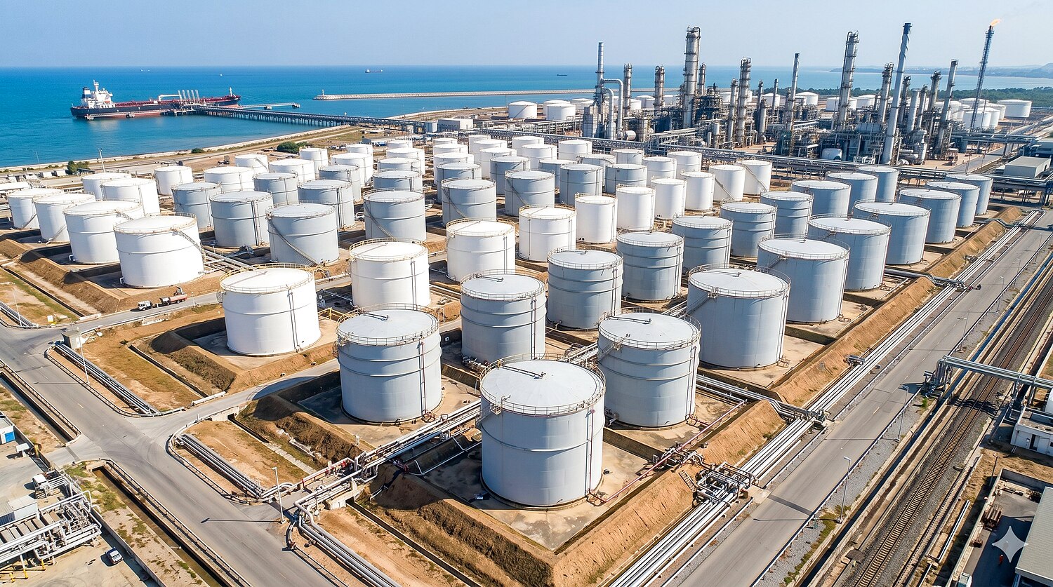 Conceptual reference imagery: renewable fuels tank farm. Not the Akraman facility, which is in development.
